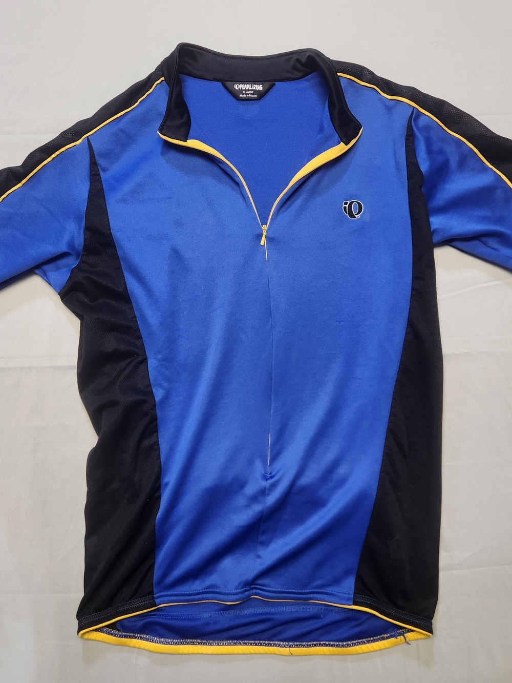 Pearl Izumi Men’s Blue & Black Cycling Jersey with Yellow Trim Extra Large